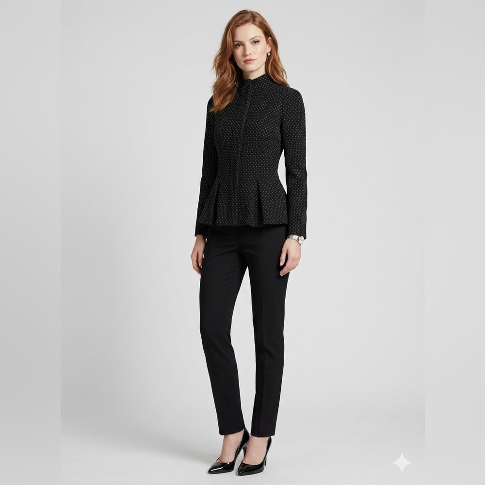 Emporio Armani Black Tailored Straight-Leg Trousers